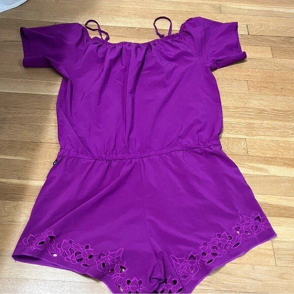 Fabletics Pur Purple Romper Adjustable Strap Off … - image 10