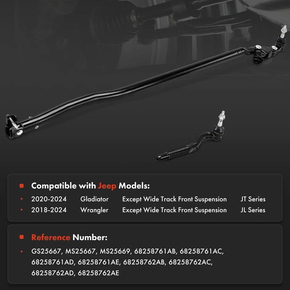 2x Extremo de barra de amarre exterior para conductor delantero y pasajero para Jeep Wrangler 18-24 Gladiator Foto 2 de 4