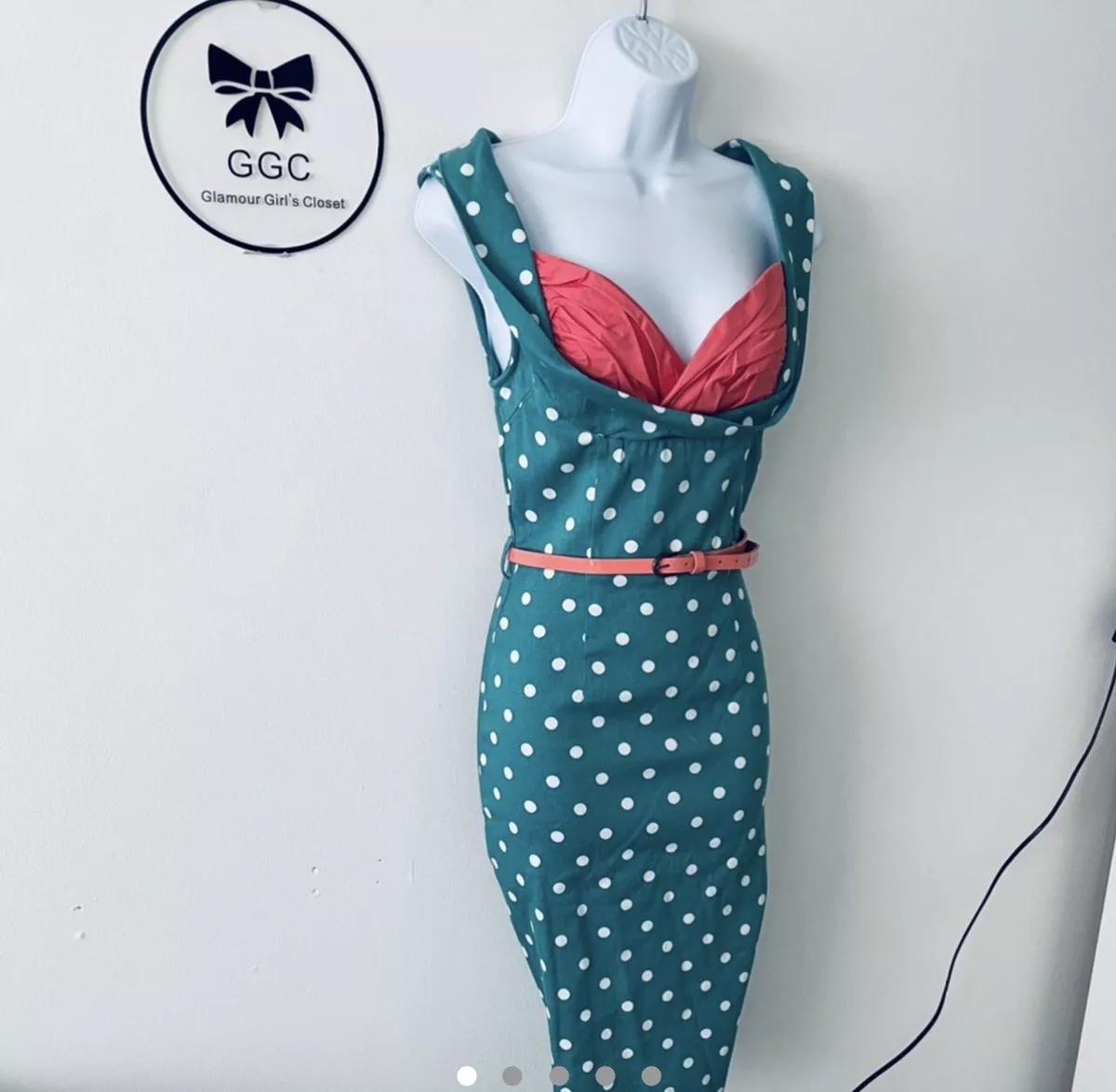 Lindy bop Polka Dot Wiggle Vanessa Dress Size 8 eBay