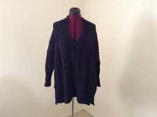 NEW Free People 128 'Easy Cable V' Sweater Navy XS