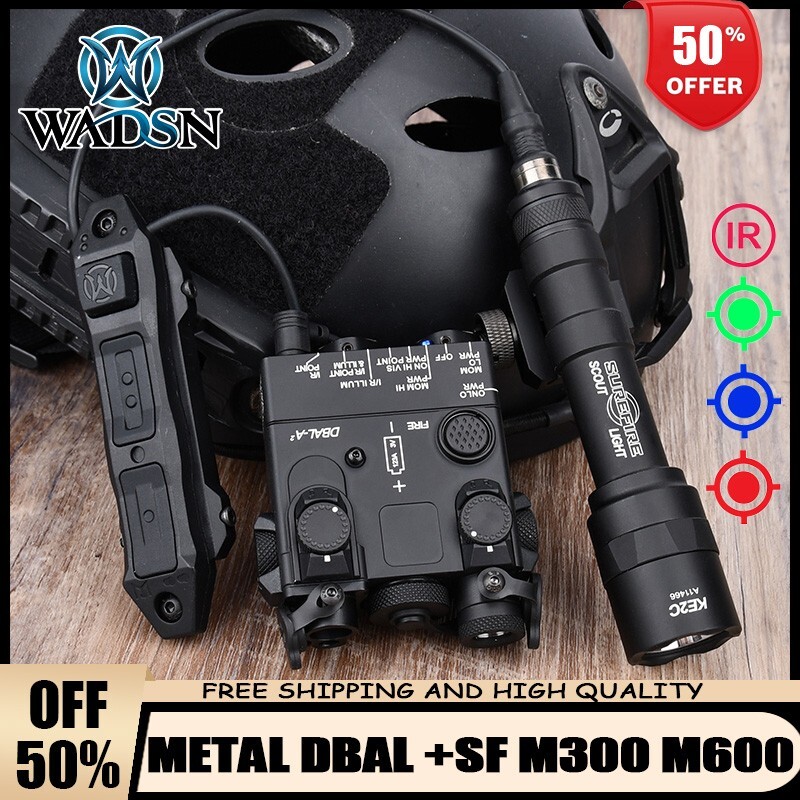 WADSN Metal DBAL-A2 Laser Sight SF M300 M600 Tactical Flashlight Weapon Set