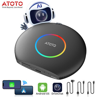ATOTO Wireless Carplay AI Box Android Auto Adapter Converter mit Netflix YouTube