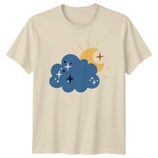 Verträumter Himmlischer Nachthimmel Mond Wolke T-Shirt Nachthimmel Sterne Himmlische Natur