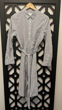J Crew  Classic-fit  Cotton Poplin Striped Shirtdress Size 10