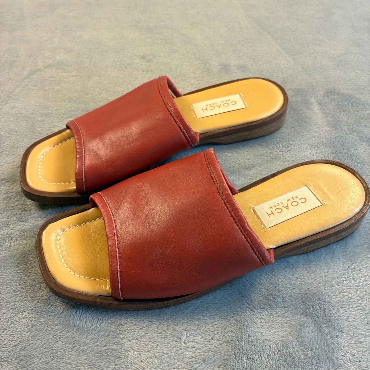Coach Leather Upper Slide Casual Sandals for Women for sale | eBay