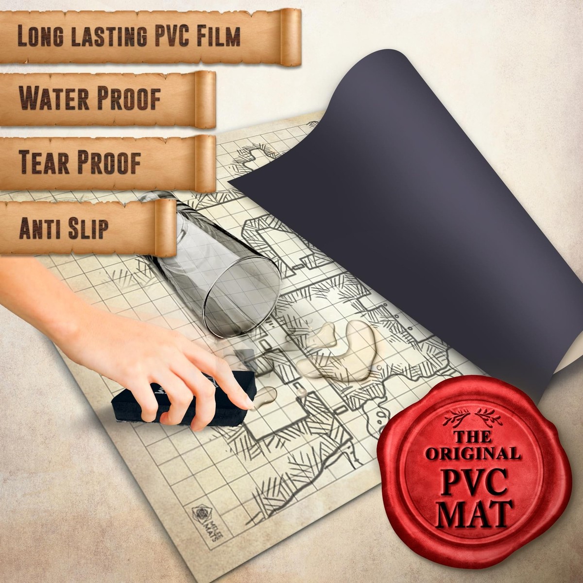 Melee Mats DND Map Starter Kit for Dungeons & Dragons Game - 24” x