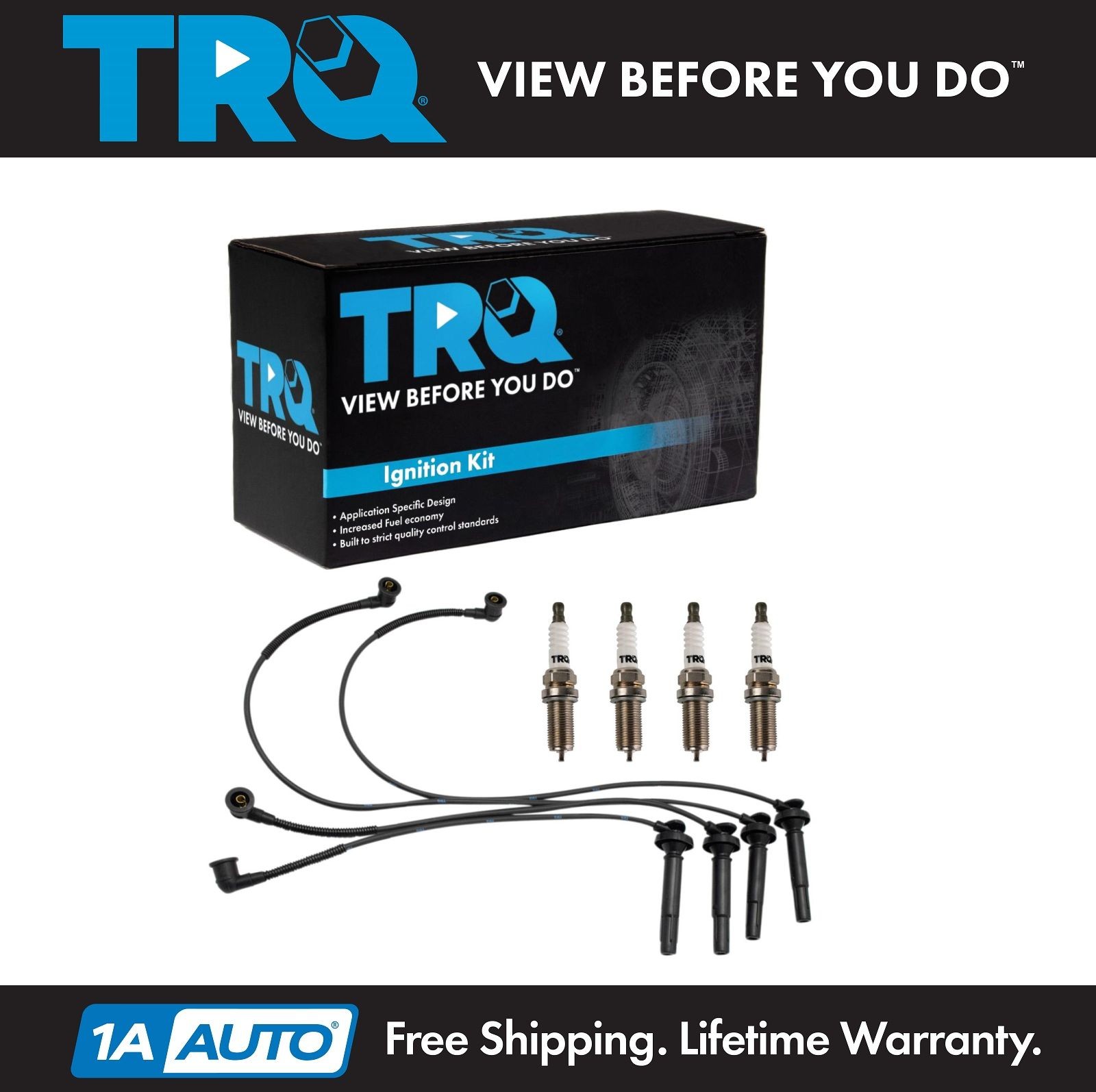 TRQ Ignition Kit Spark Plug  Wire Set For Subaru Impreza Saab 9-2X H4 2.5L