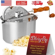 Whirley Pop Popcorn Maker - Gourmet Popcorn Popper, Aluminum Pot With Nylon G...