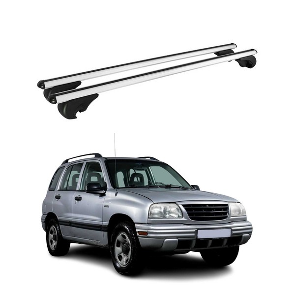 DachträGer GrundträGer FüR Suzuki Vitara II 1999-2005 TÜV Aluminium Silber 2Tlg-image