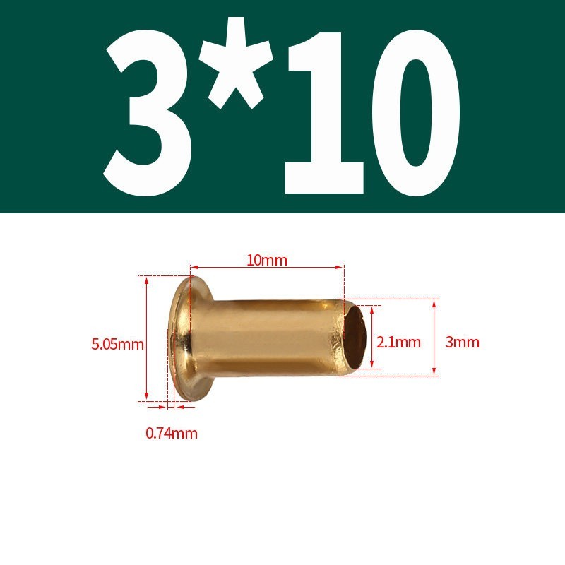 Hollow Rivett M0.9 - M3 M4 M5 M6 Brass Eyelet Hollow Tubular Rivets Through Nuts Hole ...