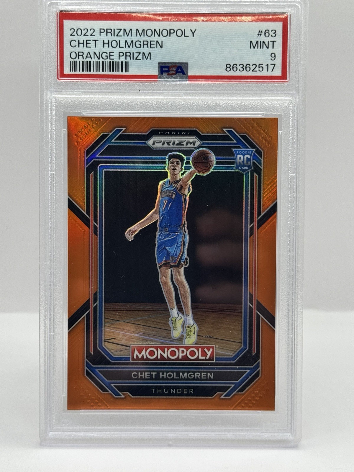 2022-23 Panini Prizm Monopoly - Chet Holmgren #63 Orange Prizm /124 (RC)