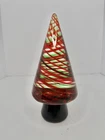 HTF Vintage MCM Murano Glass Red Green Vortex Christmas Tree Stunning
