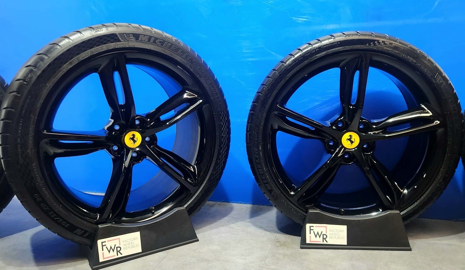 20” Ferrari 296 GTB Wheels Rims Tires Factory OEM Original Gloss Black 🔥🔥🔥