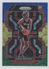 2021 Panini Prizm Choice Blue Yellow & Green Greg Brown III #291 Rookie RC 09br