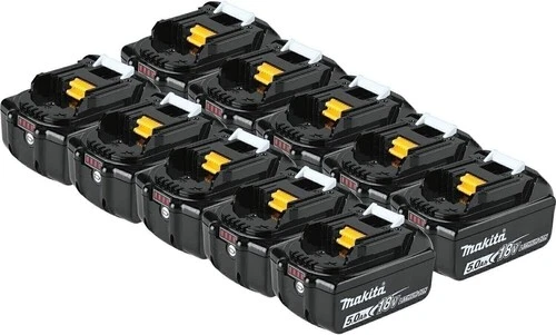 Genuine Makita BL1850B-10 18V LXT Lithium-Ion 5.0Ah Battery Pack 10 Pk