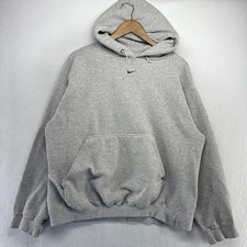 Vintage Nike Center Swoosh Hoodie men's large Gray Sweatshirt USA made 90s Logo