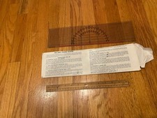 Strumento di navigazione marina USPS Course Plotter 1971 vintage con custodia originale