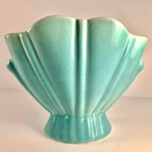 RARE Color Vintage Bauer Pottery Los Angeles California Art Deco Vase Teal Blue