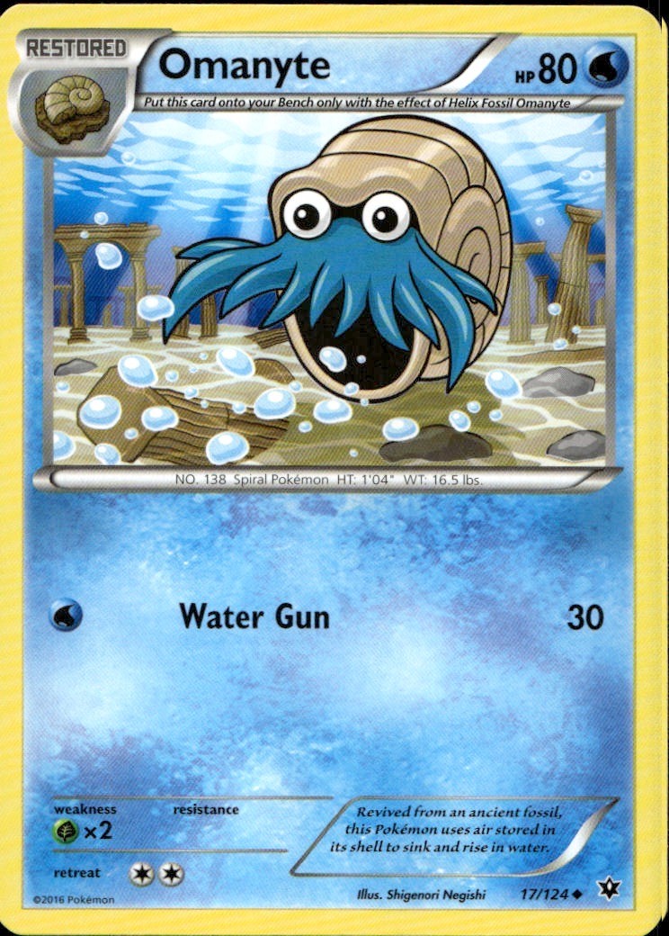 Omanyte 17/124 Uncommon XY Fates Collide Pokemon