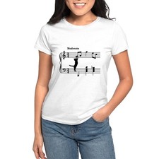 CafePress Cat Jumping To Note T Shirt Women's T-Shirt 788128856