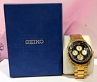 Vintage Men's Seiko Flightmaster Japanese Qtz Chronograph Watch Model 7T34-6A09