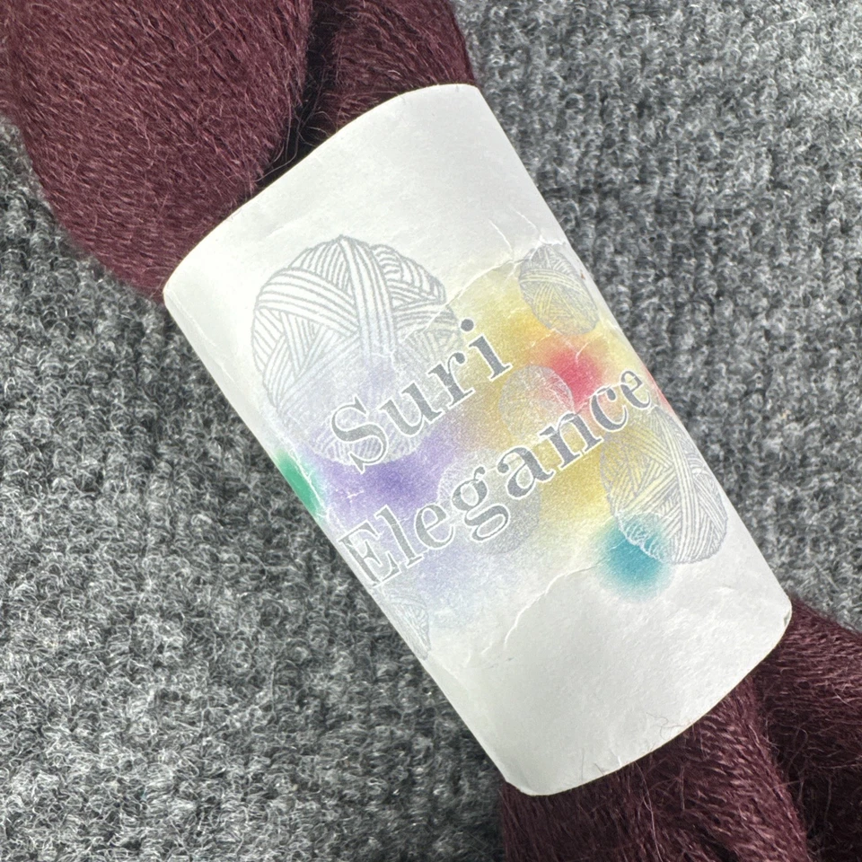 Suri Elegance 100% Alpaca 2008 Cordovan 1 Hank 100g 875yds Yarn Made In Peru - Image 2 of 4