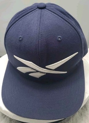 Reebok Navy Blue Snapback Hat - Flat Bill Vector Logo Mens Adjustable