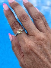 Sterling Silver Citrine Ring   November Birthstone Jewelry. Size 7 - 7 1/4