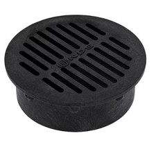 6 in. Plastic Round Drainage Grate in Black