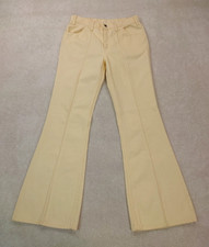 VINTAGE 70s 80s Levi's Yellow Pleated Flared Pants Women's 32x32 Made in USA