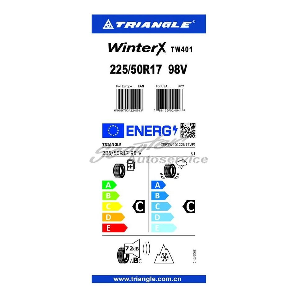 Winter-Reifen Triangle 225/50 R 17 98V 3PMSF XL (97V 94S 98S 98H) | 67313 - Bild 2 von 4