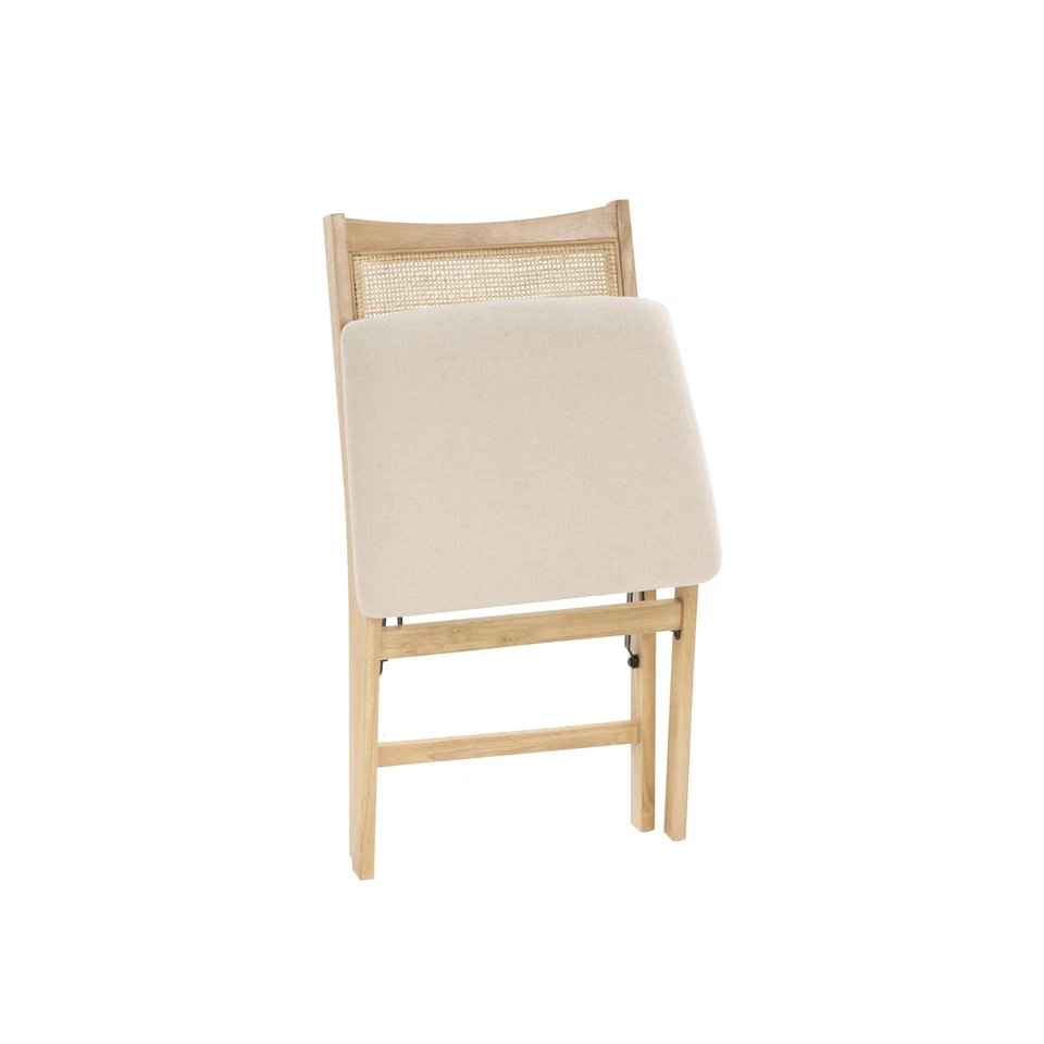 Silla auxiliar de comedor plegable de caña de ratán beige Kasi, natural Foto 4 de 4