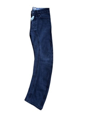 JOHN GALLIANO VINTAGE Y2K JEANS BLAU REISSVERSCHLUSS VORNE CROPPED SCHMALE SCHLEIFE BEIN GRÖSSE 10