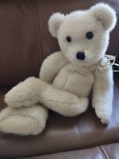 16 " Jointed Cream Color Bear Teddy Bear Excellent Condition Vintage 1980s