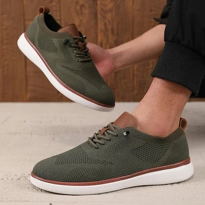 Chaussures de sport pour hommes à la mode  maille tricotée tendance, polyvalente - Photo 1/4