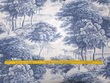 P Kaufmann YORKSHIRE DALE COBALT Blue White Toile Designer Drapery Uph Fabric