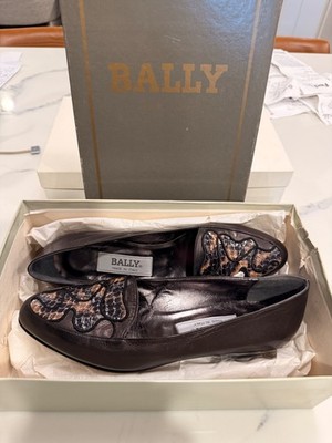 Vintage New w Box, Bally Crocodile Flats. Made in Italy