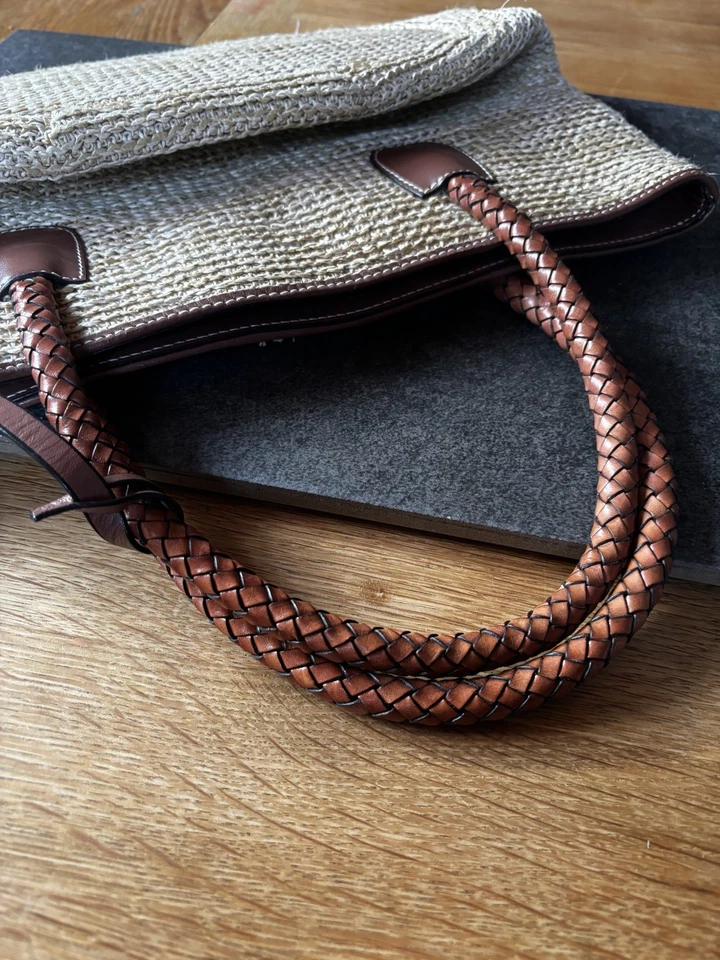 Tula woven Effect Handbag with Leather Trim Good Used Condition - Image 3 of 4