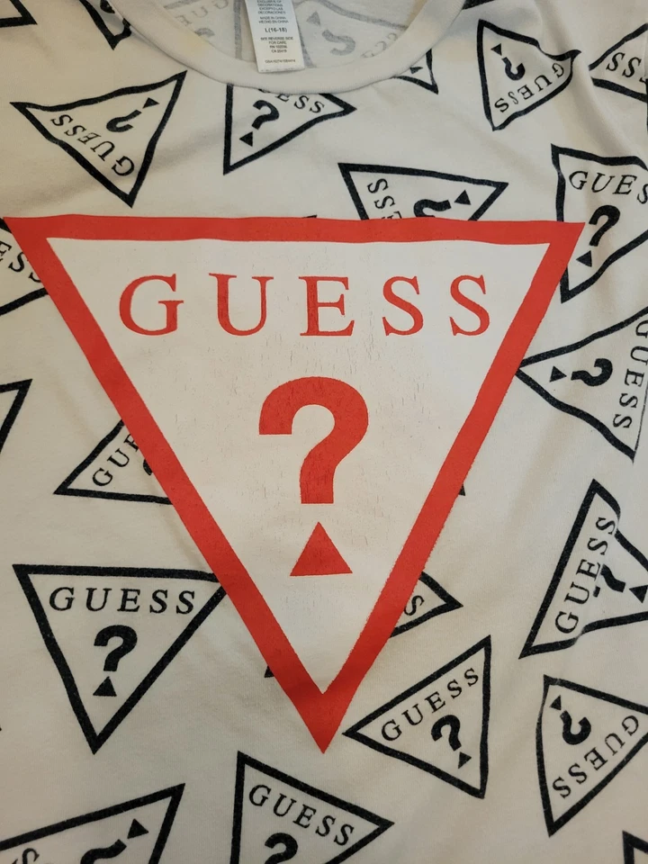 Guess Girls Logo T Shirt Vintage Style Size L 16/18 - Image 3 of 4