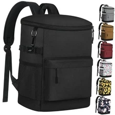 Cooler Backpack 33 Cans Backpack Coolers Insulated Leak Proof 18L-33 Cans Black