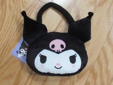 Kuromi Sanrio Hello Kitty Small Plush Tote Bag Purse Black BRAND NEW WITH TAG 