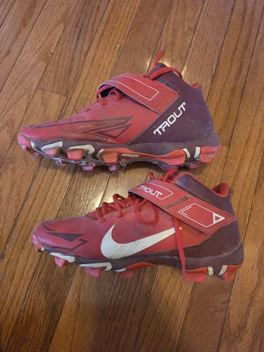 Nike Trout Baseball Cleats Shoes Mens 8 Red White CZ5911-616 Molded Spikes