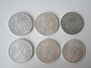 Niederlande 6 x 2 1/2 Gulden 90 Gramm 720er Silber (16768 5)