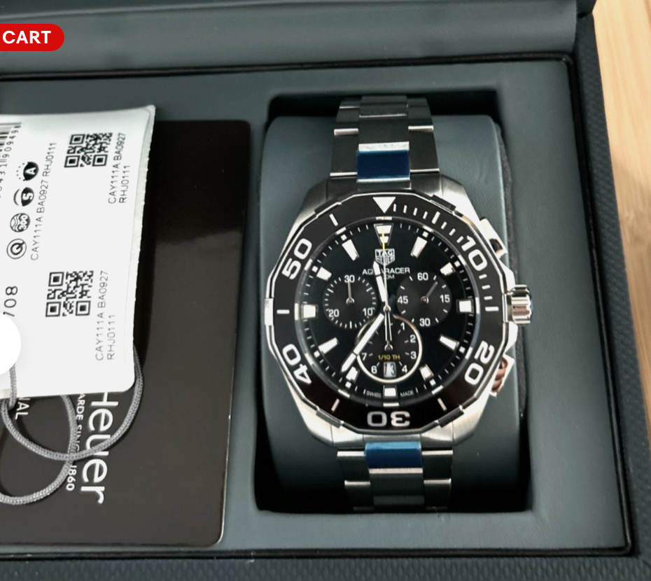 Tag Heuer Aquaracer CAY111A.BA0927 Black Dial Quartz Watch Box
