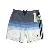 Hurley Phantom Naturals Recycled Mens Boardshorts Blue Ombre Stripe 18in 30 NWT