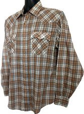 Vtg Levi's Strauss and Co. Pearl Snap Long Sleeve Shirt Western Plaid Rancher L