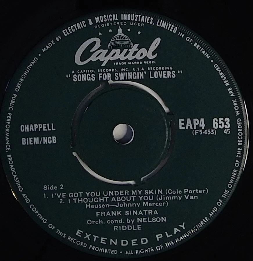 Frank Sinatra Songs For Swingin' Lovers (Part 4) 7" EP (1958) Capitol  EAP4 653 - Image 4 of 4