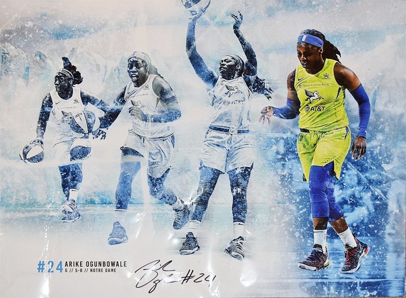 2019 -ARIKE OGUNBOWALE-Signed/Autograph/Auto DALLAS WINGS WNBA Basketball Poster