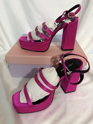 Lisa Vicky Nordstrom Women Sandals Size 8M Babe-V Raspberry Strappy Platform