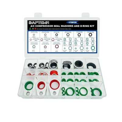 175 PCS A/C Compressor System Seal Washers Kit, 12 Size Air Conditioning Gasket 